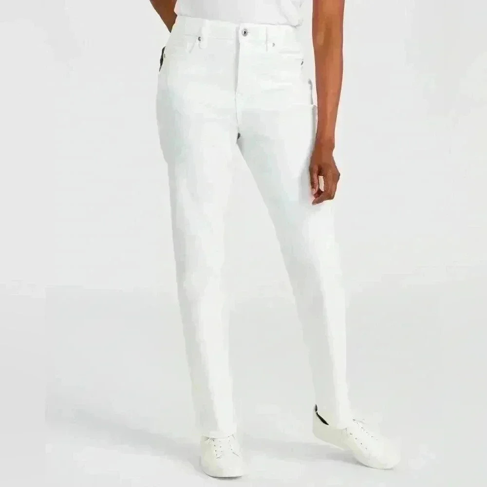 NWT Style & Co High Rise Slimming Pocket Slim Leg White Jeans Size 16